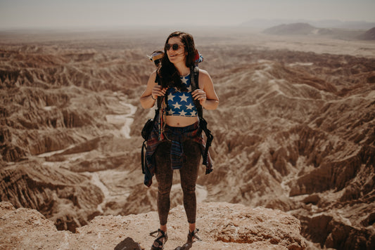 Woman hiking the trails in the USA